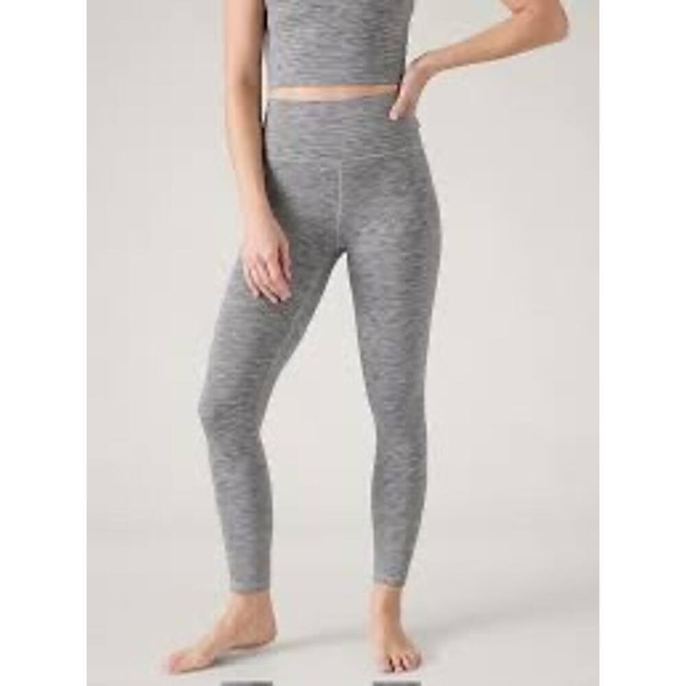 Athleta Transcend High Rise Textured 7/8 Legging Medium In Stratus Grey